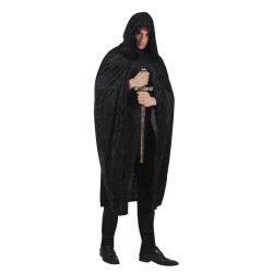 Plášť s kapucí černý luxusní